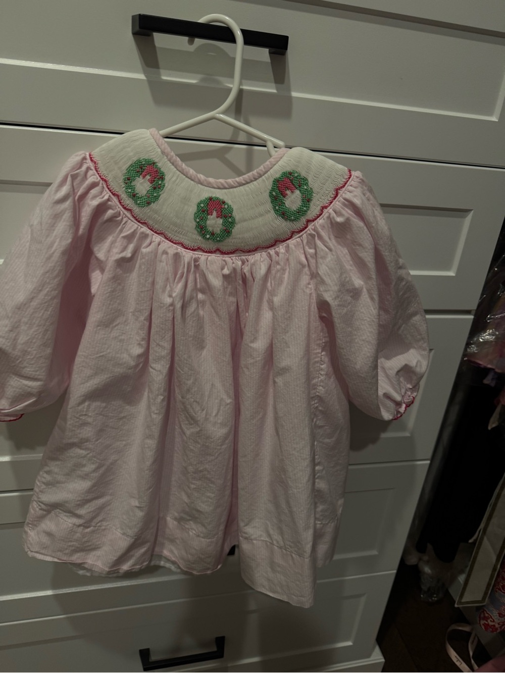 Poppy Kids Co Pink Smocked Wreath-Embroidered Girls' dress 2T NEW